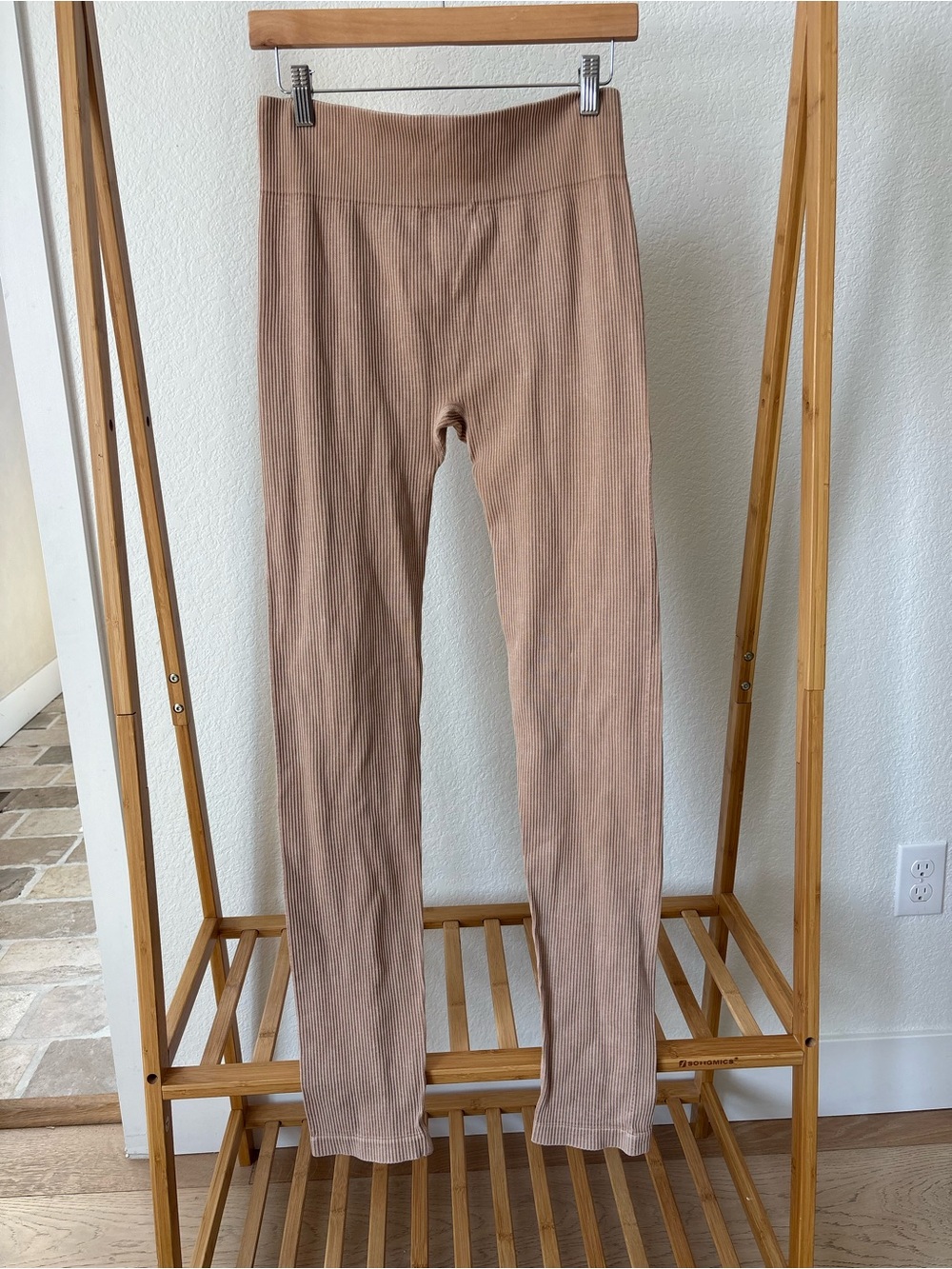 Forever 21 Ribbed Leggings in Light Dusty Orange
